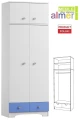 Szafa dla dziecka z nadstawką CLOUDS N9+N 80x227 cm – Biel + Lazurowy Błękit