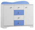 Komoda dla dziecka CLOUDS N12 120cm – Biel i Lazurowy Błękit – Chmurki