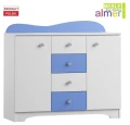 Komoda dla dziecka CLOUDS N12 120cm – Biel i Lazurowy Błękit – Chmurki