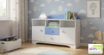 Komoda do pokoju dziecka CLOUDS N13 120cm – Biel + Lazurowy Błękit