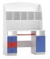 Biurko dla dziecka z nadstawką BRICKS NB43 - 120x50 cm - Biało-Niebiesko-Czerwone