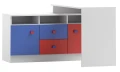 Biurko narożne dla dziecka 120x120 BRICKS NB16 – Białe/Kolorowe