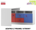 Biurko narożne dla dziecka 120x120 BRICKS NB16 – Białe/Kolorowe