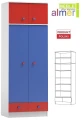 Szafa dziecięca BRICKS N25+N z nadstawką – 80x53x227 cm – Biel + Czerwony + Niebieski