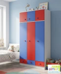 Szafa dziecięca z nadstawką BRICKS N10+N 120x227 cm – Biel i Kolory 