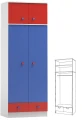 Szafa dziecięca z nadstawką BRICKS N9+N | 80x227x53 cm | Biała/Kolorowa