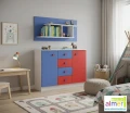 Półka wisząca dla dzieci BRICKS N15 – 120 cm | Biało-Niebieska
