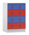 Komoda Dziecięca BRICKS N38 60x82 cm - Biało-Kolorowa
