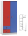 Szafa dziecięca BRICKS N8 80x177 cm – Biało-Niebieska | Klocki