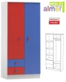 Szafa dziecięca BRICKS N8 80x177 cm – Biało-Niebieska | Klocki