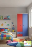 Szafa dziecięca BRICKS N8 80x177 cm – Biało-Niebieska | Klocki