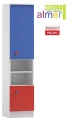 Regał dziecięcy BRICKS N3 40x40x177 cm – Biały + Kolorowe Fronty