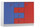 Komoda dziecięca BRICKS N12 – 120 cm – Biało-Kolorowa – Klocki
