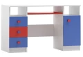 Biurko dziecięce BRICKS NB7 120x50 cm | Białe z kolorowymi frontami