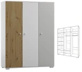 Szafa młodzieżowa ARTISAN Y44 145cm | Dąb Artisan | Biel | Cichy Domyk