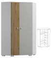 Szafa Narożna dla Dzieci ARTISAN Y17 95x95 cm – Dąb Artisan / Biel