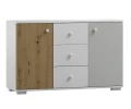 Komoda ARTISAN Y42 120x40 cm Dąb Artisan | Biały / Szary