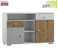 Komoda ARTISAN Y31 120x40x76 cm – Biel / Dąb Artisan / Szary