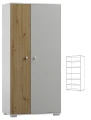 Szafa Młodzieżowa ARTISAN Y24 90cm Dąb Artisan / Jasny szary – Cichy Domyk