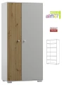 Szafa Młodzieżowa ARTISAN Y24 90cm Dąb Artisan / Jasny szary – Cichy Domyk