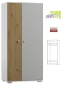 Szafa Młodzieżowa 90cm Artisan Y23 - Dąb Artisan / Szary / Biały