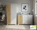 Szafa Młodzieżowa 90cm Artisan Y23 - Dąb Artisan / Szary / Biały