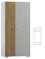 Szafa Młodzieżowa 90cm Artisan Y23 - Dąb Artisan / Szary / Biały