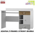 Biurko młodzieżowe ARTISAN Y14 130x55 Dąb Artisan Szary Biały