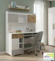 Biurko Młodzieżowe Y34  130x55 Dąb Artisan Jasny Szary Biały | Lewe/Prawe | Cichy Domyk