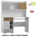 Biurko Młodzieżowe Y34  130x55 Dąb Artisan Jasny Szary Biały | Lewe/Prawe | Cichy Domyk
