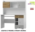 Biurko Młodzieżowe Y34  130x55 Dąb Artisan Jasny Szary Biały | Lewe/Prawe | Cichy Domyk