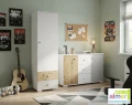 Regał Szafa ARTISAN Y2 50cm – Dąb Artisan / Szary / Biały – Cichy Domyk