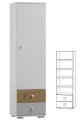 Regał Szafa ARTISAN Y2 50cm – Dąb Artisan / Szary / Biały – Cichy Domyk