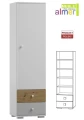 Regał Szafa ARTISAN Y2 50cm – Dąb Artisan / Szary / Biały – Cichy Domyk