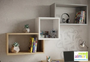 Półka Wisząca ARTISAN YP2 115x75 cm – Dąb Artisan / Jasny Szary / Biały