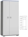 Szafa dla dzieci BLUE Y43 90x53 cm – Grafit / Lazurowy Błękit / Biel