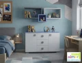 Półka wisząca BLUE YP3 115x53 grafit / lazurowy błękit / biel