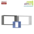 Półka wisząca BLUE YP3 115x53 grafit / lazurowy błękit / biel