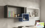 Półka wisząca BLUE YP3 115x53 grafit / lazurowy błękit / biel