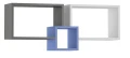 Półka wisząca BLUE YP3 115x53 grafit / lazurowy błękit / biel
