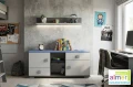 Komoda młodzieżowa / nowoczesna BLUE Y32 120x40 cm - Grafit / Lazurowy Błękit / Biel