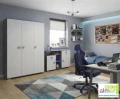 Komoda młodzieżowa BLUE Y31 120x40 cm (Grafit / Lazurowy Błękit / Biel)