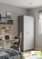 Szafa młodzieżowa dla nastolatka 90 cm BLUE Y24 – Grafit / Lazurowy Błękit / Biel