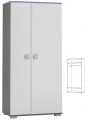 Szafa młodzieżowa BLUE Y23 90x53 wys. 190 cm (grafit / lazurowy błękit / biel)