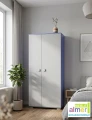 Szafa młodzieżowa BLUE Y23 90x53 wys. 190 cm (grafit / lazurowy błękit / biel)