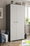 Szafa młodzieżowa BLUE Y23 90x53 wys. 190 cm (grafit / lazurowy błękit / biel)