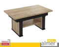 Ławostół rozkładany i podnoszony L62 - Dąb Craf Złoty / Czarny Mat - 120-200 cm