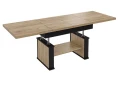 Ławostół rozkładany i podnoszony L62 - Dąb Craf Złoty / Czarny Mat - 120-200 cm