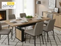 Ławostół rozkładany i podnoszony L62 - Dąb Craf Złoty / Czarny Mat - 120-200 cm