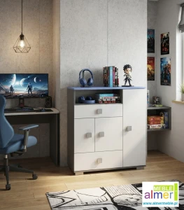 Komoda dla dzieci BLUE Y5 90x40 cm, wysokość 100 cm – nowoczesna komoda młodzieżowa z opcjonalnym systemem cichego domyku 